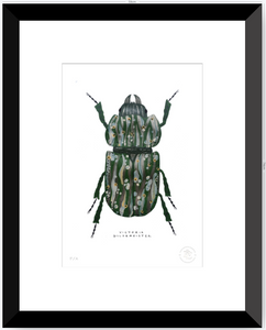 Escarabajo Verde Sicodélico - 33 x 48 cm