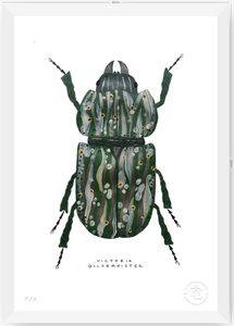 Escarabajo Verde Sicodélico - 33 x 48 cm