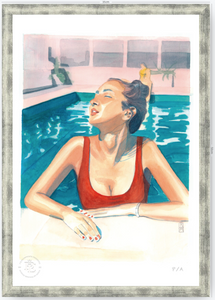 Yin 2 / Mujer Con Traje De Baño Rojo - 33 x 48 cm