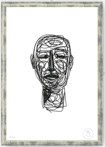 Doodle Head B&N - 33 x 48 cm