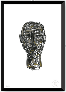 Doodle Head Musgo - 33 x 48 cm